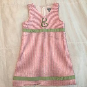 Girls size 5 Hartstrings monogrammed “E” dress